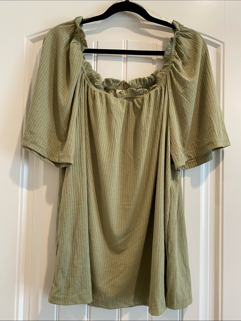 PLUS Hayden LA Olive Green Peasant Top